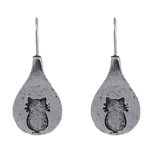 Vintage Simple Cat Drop Earrings