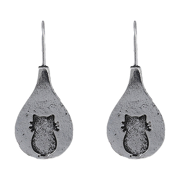 Vintage Simple Cat Drop Earrings