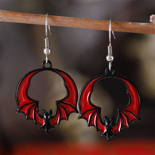 Dark Bat Dangle Earrings