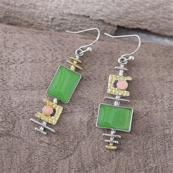 Vintage Simple Geometric Square Earrings