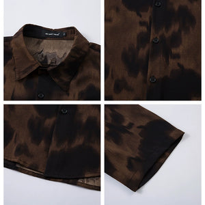 Hawaii Summer Men's New Cuban Collar Printed Short Sleeve Shirt