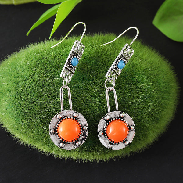 Vintage Geometric Round Piece Earrings
