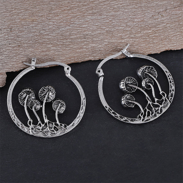 Vintage Personalized Geometric Mushroom Earrings