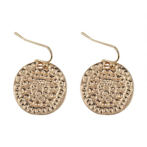 Personalized Geometric Round Floral Earrings