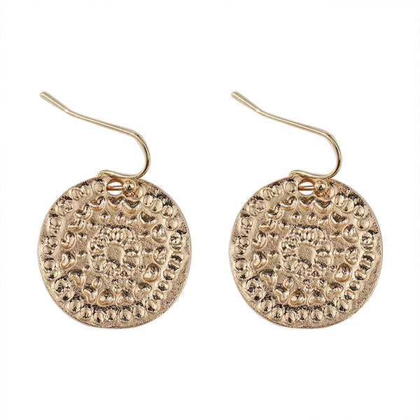 Personalized Geometric Round Floral Earrings