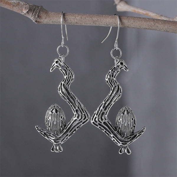 Vintage Simple Twig Owl Earrings