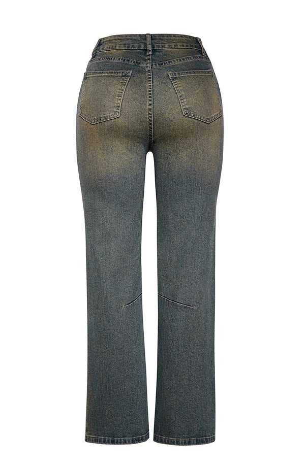 2025 European and American style high waist elastic casual straight-leg pants new thin trend women's clothing women's trousers, selfie