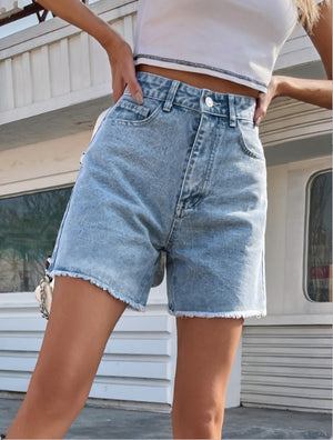 40-Spot-30760 #European and American trend loose casual high waist loose and thin women's denim shorts