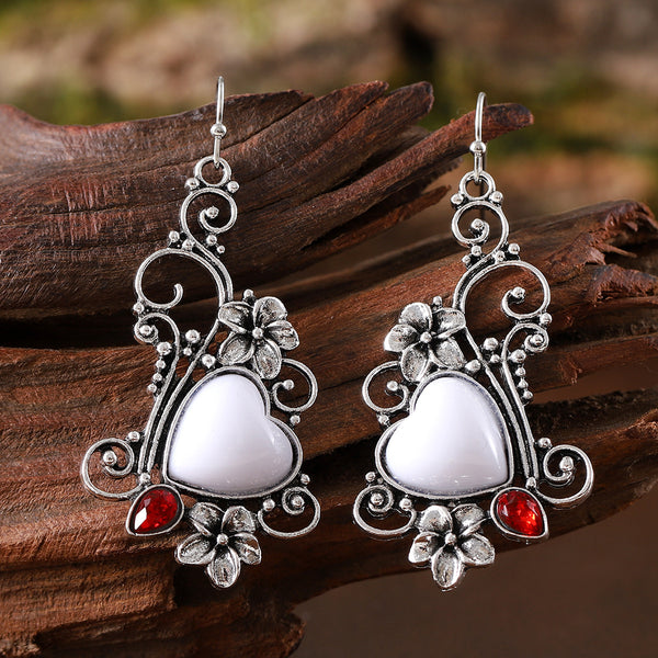 Vine Floral and Diamond Earrings