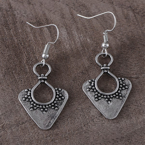 Simple Geometric Triangle Floral Earrings