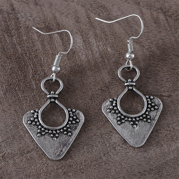 Simple Geometric Triangle Floral Earrings
