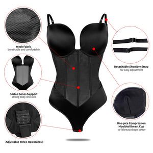 Strapless Bodysuit Shapewear Tummy Control Corset Backless Shaping Bra Bodysuit