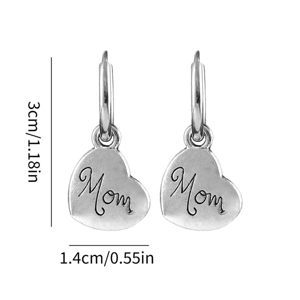 Mother's Day Heart Dangle Earrings
