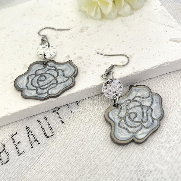 Vintage Simple Rose Dangle Earrings