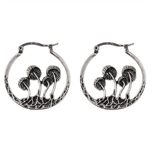 Vintage Personalized Geometric Mushroom Earrings
