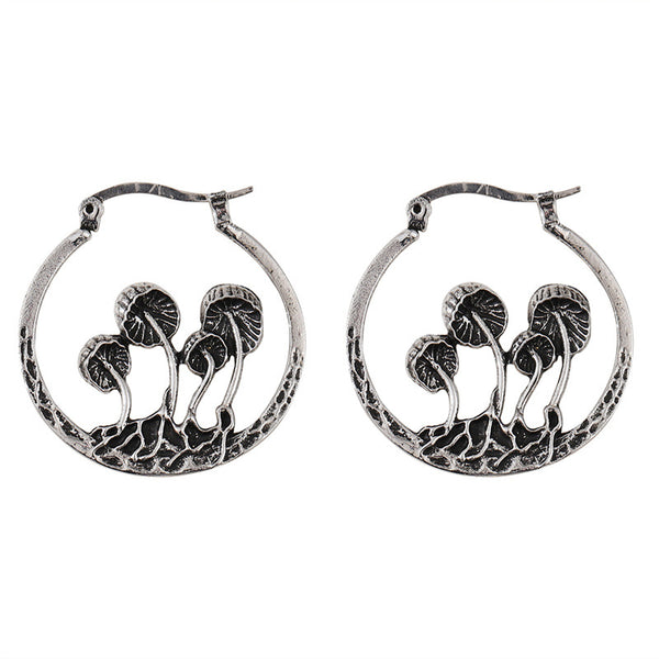 Vintage Personalized Geometric Mushroom Earrings