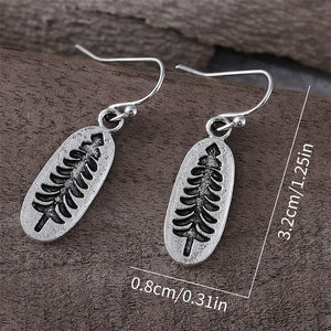 Vintage Oval Pine Pattern Earrings