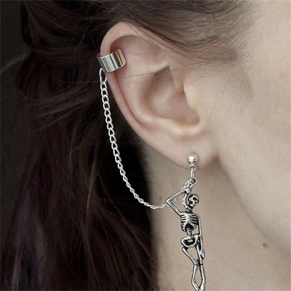 Vintage Bone Skull Earrings