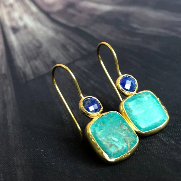 Temperament and Elegance Inlaid Turquoise Earrings