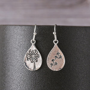 Floral Dandelion Asymmetrical Earrings