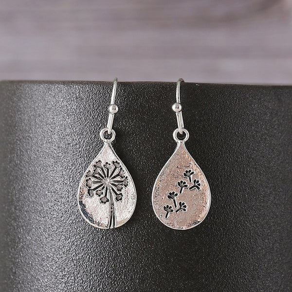 Floral Dandelion Asymmetrical Earrings
