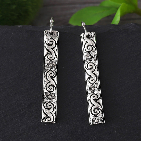 Carved Cloud Drop Earrings