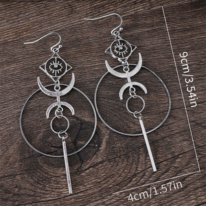 Crescent Moon Devil's Eye Earrings