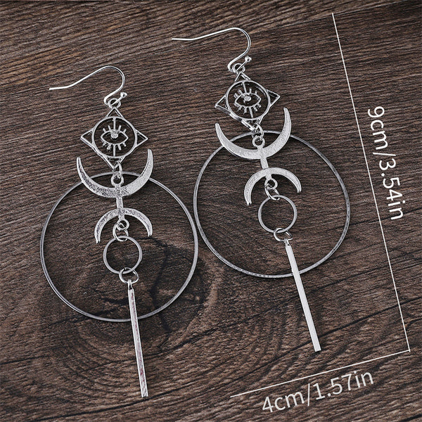 Crescent Moon Devil's Eye Earrings