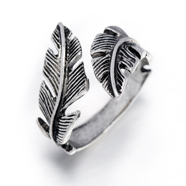 Vintage Personalized Fried Feather Ring