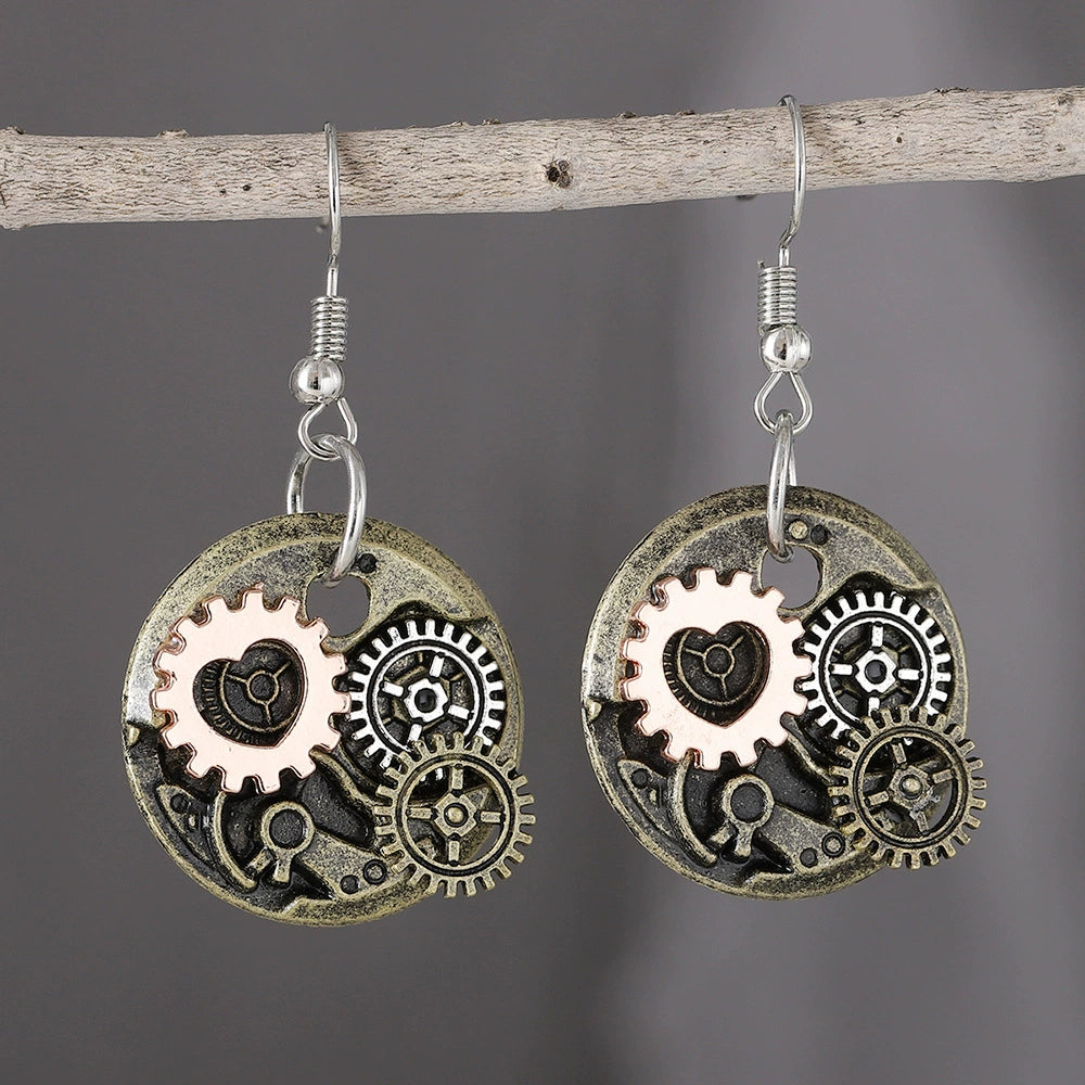 Punk Style Mechanical Gear Drop Earrings Earrings
