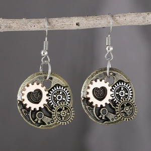 Punk Style Mechanical Gear Drop Earrings Earrings