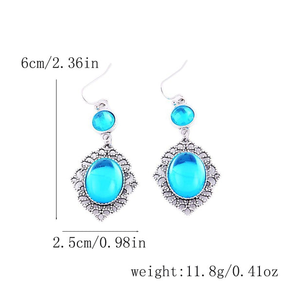 Bohemian Style Blue Dangle Earrings