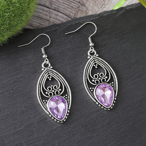 Openworked Purple Zirconia Earrings