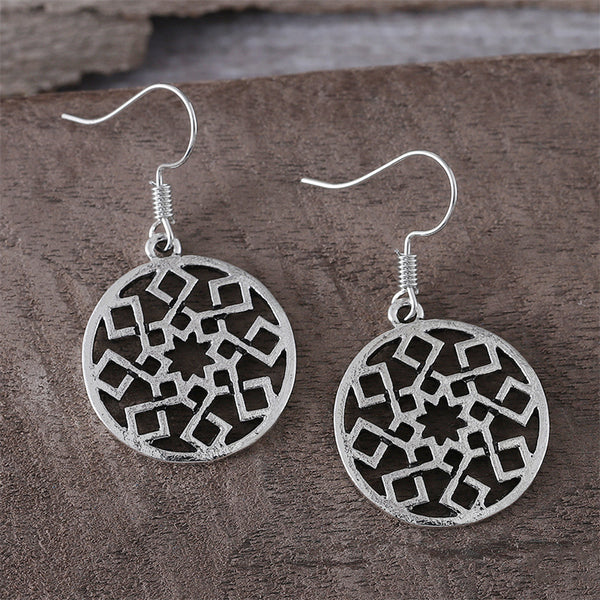 Ethnic Style Hollow Round Earrings
