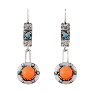 Vintage Geometric Round Piece Earrings