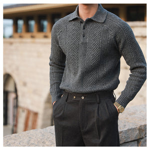 Lapel Sweater Polo Shirt