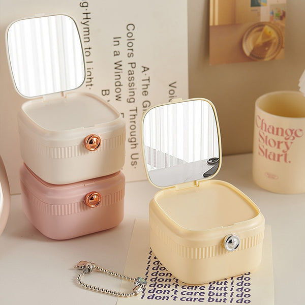Soft Touch Jewelry Box with Mirror