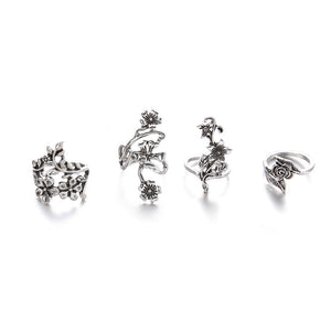 Vine and Leaf Flower Ring