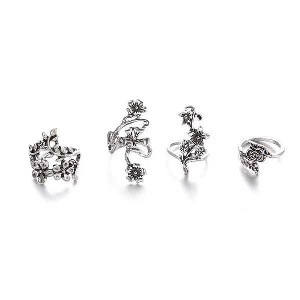 Vine and Leaf Flower Ring