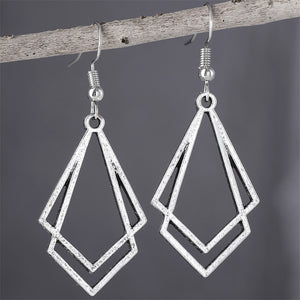 Personalized Double Diamond Dangle Earrings