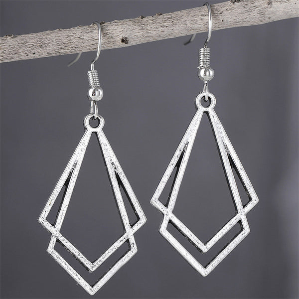Personalized Double Diamond Dangle Earrings