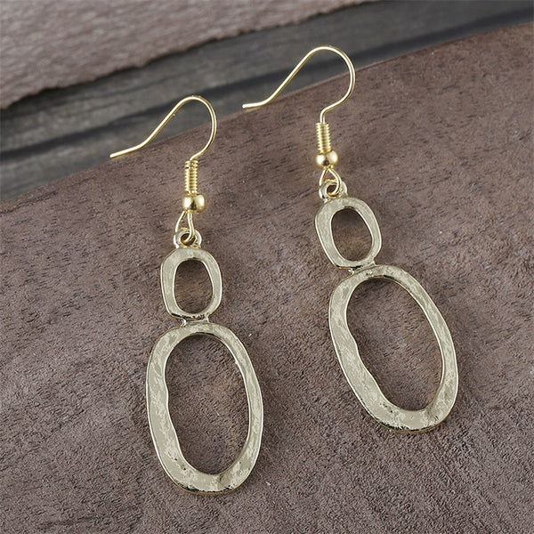 Vintage Haute Sense Round Hollowed Out EarringsMaterial