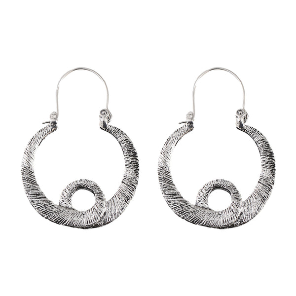 Gypsy Spiral Design Metal Earrings
