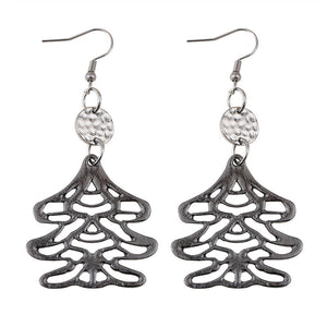 Hollow Christmas Tree Earrings