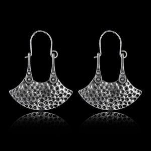 Vintage Ethnic Style Antique Silver Antique Bronze Fan Earrings