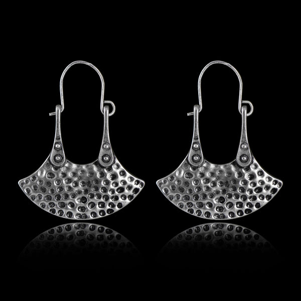 Vintage Ethnic Style Antique Silver Antique Bronze Fan Earrings