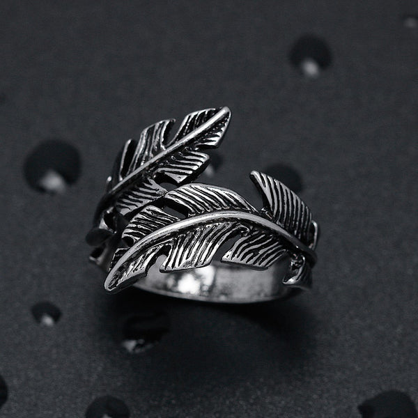 Vintage Personalized Fried Feather Ring