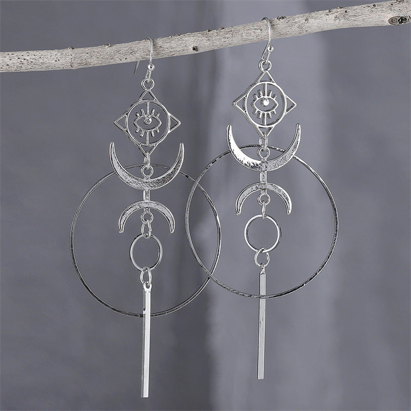 Crescent Moon Devil's Eye Earrings