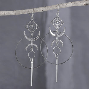 Crescent Moon Devil's Eye Earrings