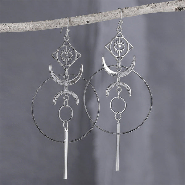 Crescent Moon Devil's Eye Earrings
